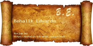 Behalik Edvarda névjegykártya